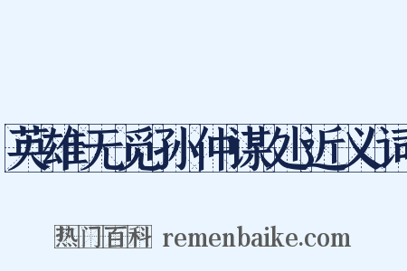 英雄无觅孙仲谋处近义词是什么意思的图片